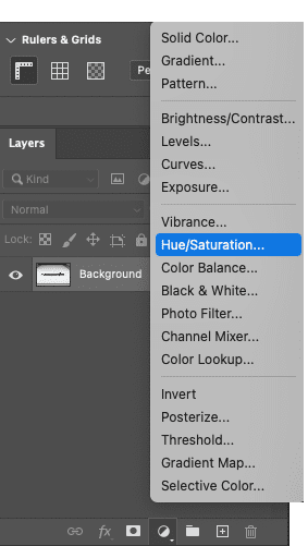 hue saturation adjustment layer